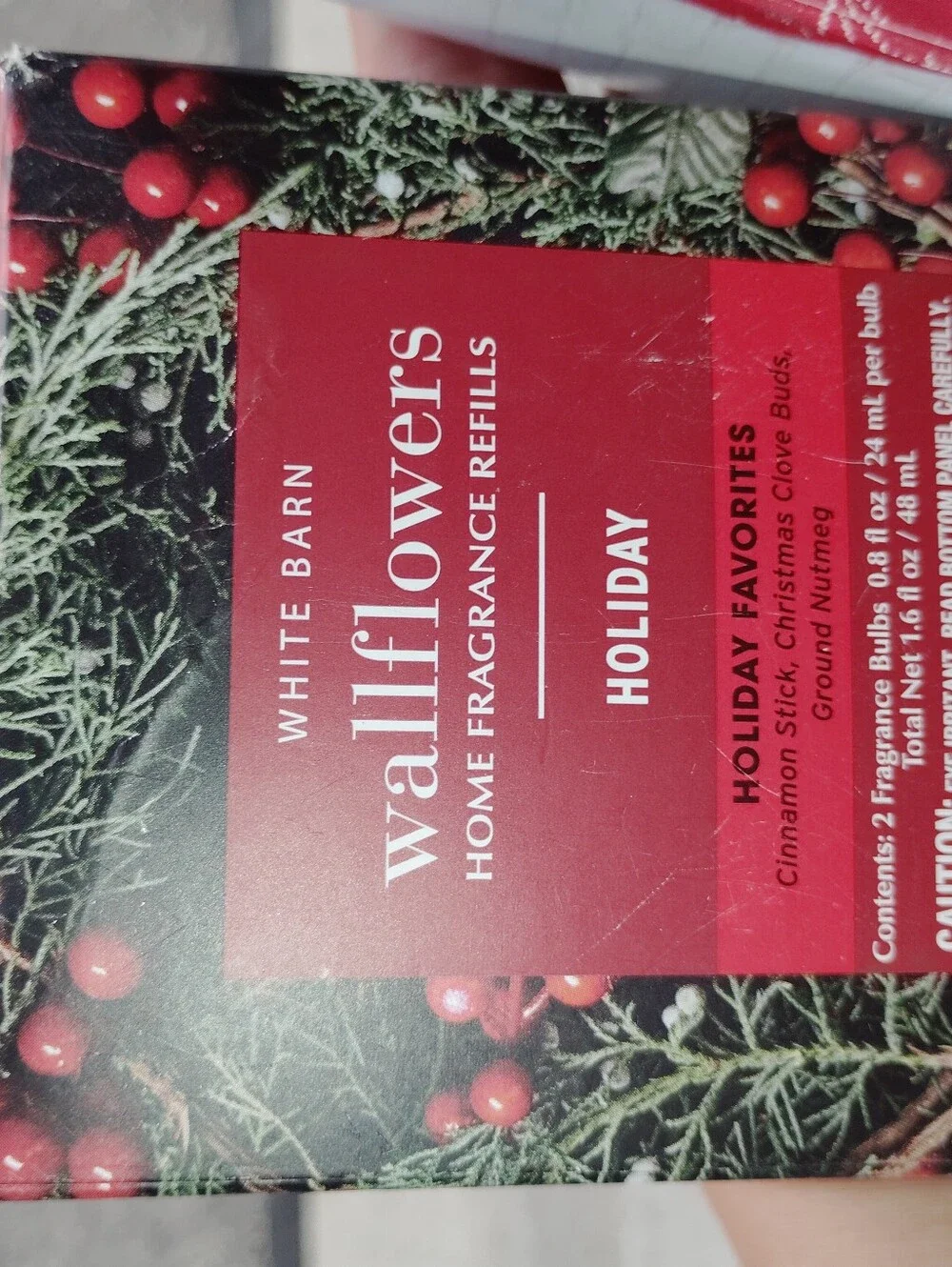 White Barn Red Holiday Wallflowers Fragrance Refills - 4 Pk.New
